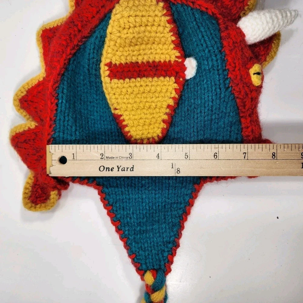Andes Gifts Hand Knit Dragon Hat Infant Toddler Alpaca Blend Winter Tie